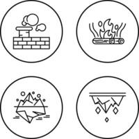 Chimney and Bonfire Icon vector