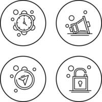 Clock and Speaker Icon vector