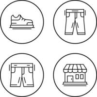 Zapatos y pantalones icono vector