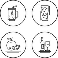 Cocktail and Pint Of Beer Icon vector