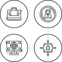 Briefcase and User Icon vector