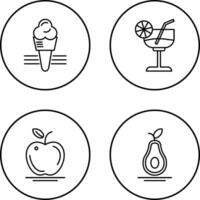 Ice Cream and Cocktail Icon vector