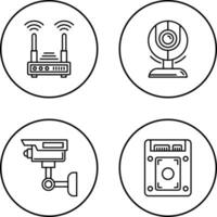 Router and Web Cam Icon vector