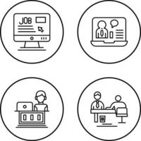 Online Job and Online Job Interview Icon vector