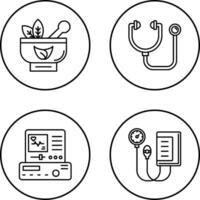 Ayurvedic and Stethoscope Icon vector