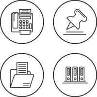 Fax Machine and Pin Icon vector