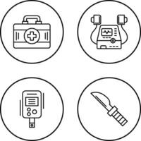Defribillator and First Aid Kit Icon vector