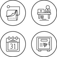 Tissue Roll and Worker Icon vector