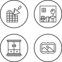 Brickwall and Bathroom Icon vector