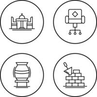 Chair and Dinning Table Icon vector