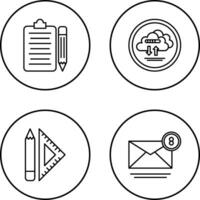 clipboard and cloud data Icon vector