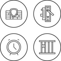 Firewall and Door Handle Icon vector