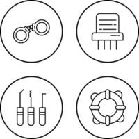 Handcuffs and Paper Shredder Icon vector