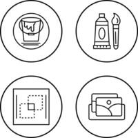 paint bucket and oil paint Icon vector