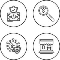 Investment and magnifier Icon vector