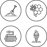 Digging and Honeycomb Icon vector