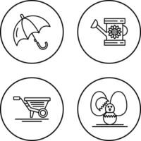 Umbrella and Watering Icon vector