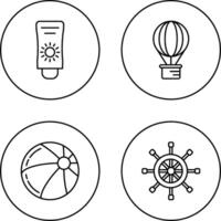 Sun Cream and Hot Air Balloon Icon vector