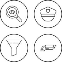 Detective and Police Hat Icon vector