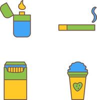 lighter and lit cigarette Icon vector