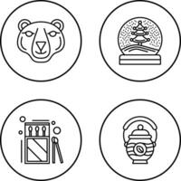 Polar Bear and Snow Globe Icon vector