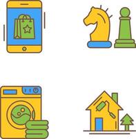 Online Shopping and Chess Piece Icon vector