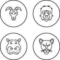 Goat and Gorilla Icon vector