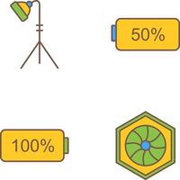 light stand and half battery Icon vector