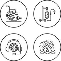 Wheel Chair and Intravenous Icon vector