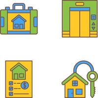 Briefcase and Elevator Icon vector