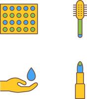 Colored Palette and Comb Icon vector