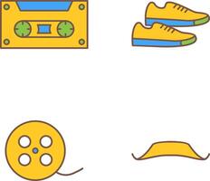 Casette and Sneakers Icon vector