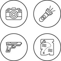 Camera and Flash Light Icon vector