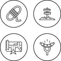 Direction and Rope Icon vector