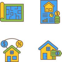 Blueprint and loan Icon vector