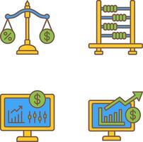 Scale and Abacus Icon vector