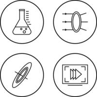 refracción y cubilete icono vector