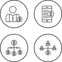 User and Bitcoin Mobile Icon vector