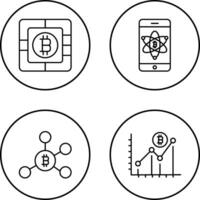 Bitcoin Chip and Mobile Icon vector