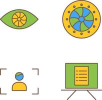 eye and optical diaphram Icon vector