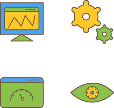 web analysis and preferences Icon vector