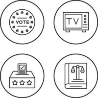 votar y televisión icono vector