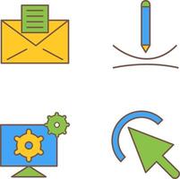 email documents and draw curve Icon vector