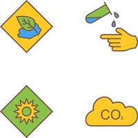 Environment hazard and Corrosive hazard Icon vector