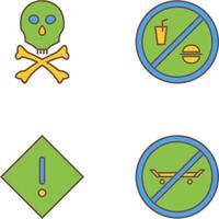 death sign and no foods or drink Icon vector