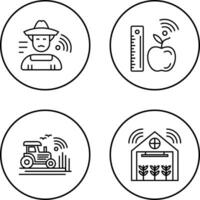 Farmer and Measure and Measure Icon vector