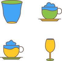 Café exprés y moca icono vector