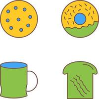 Galleta y rosquilla icono vector