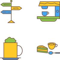 signboard and coffe machine Icon vector