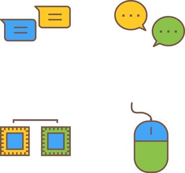 mensajes y conversacion burbujas icono vector